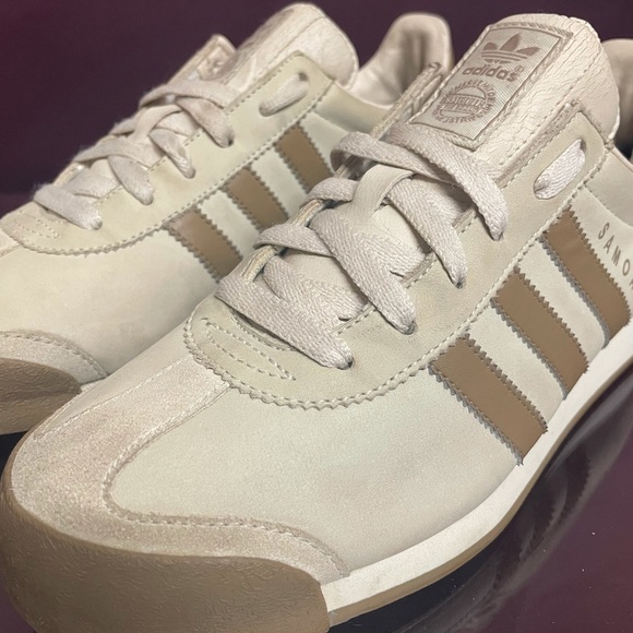 203 Adidas Samoa Brown Leather Sneakers 